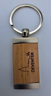 Sleutelhanger Deventer hout