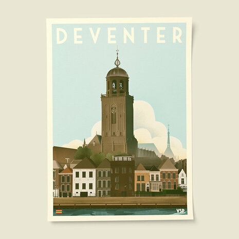 Vintage Stadsposter Lebuinuskerk