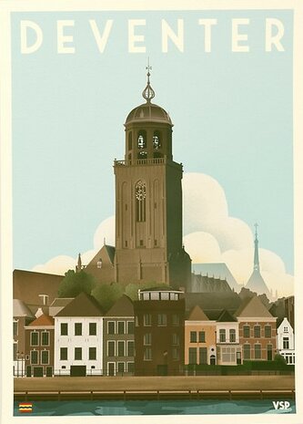 Vintage Stadsposter Lebuinuskerk