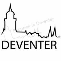 Sticker skyline en tekst Deventer groot