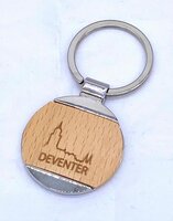 Sleutelhanger Deventer hout